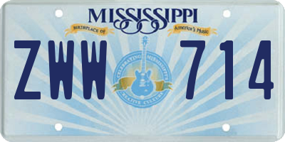 MS license plate ZWW714