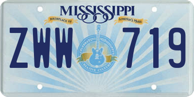 MS license plate ZWW719
