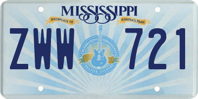 MS license plate ZWW721
