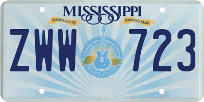 MS license plate ZWW723