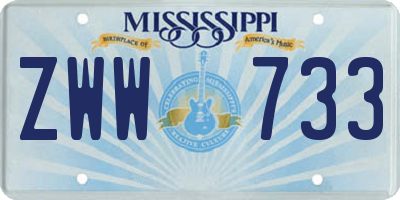 MS license plate ZWW733