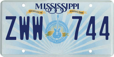 MS license plate ZWW744