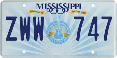 MS license plate ZWW747