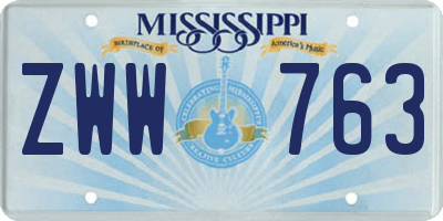 MS license plate ZWW763
