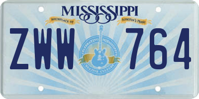 MS license plate ZWW764