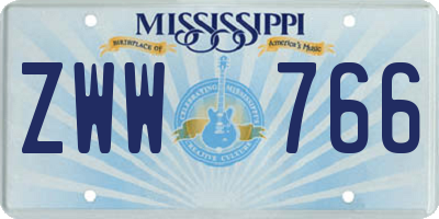 MS license plate ZWW766