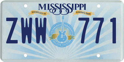 MS license plate ZWW771