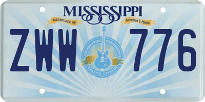 MS license plate ZWW776