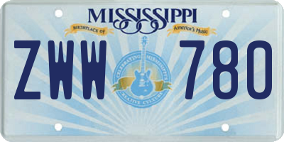 MS license plate ZWW780