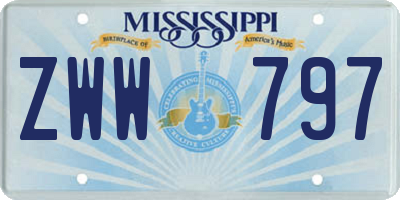 MS license plate ZWW797
