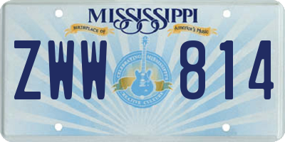 MS license plate ZWW814