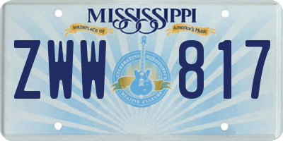 MS license plate ZWW817