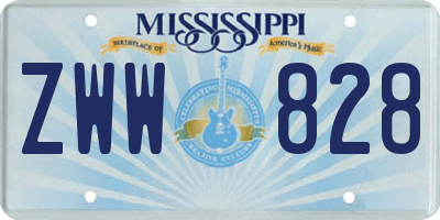 MS license plate ZWW828