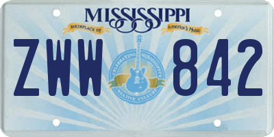 MS license plate ZWW842