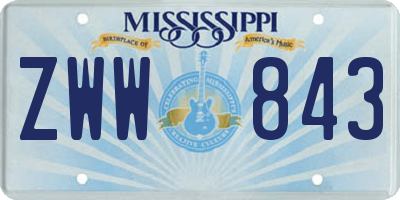 MS license plate ZWW843