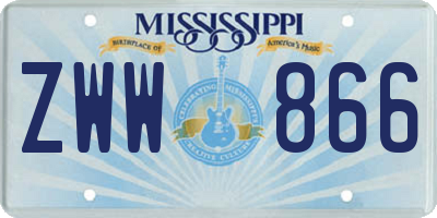 MS license plate ZWW866