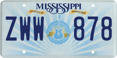 MS license plate ZWW878