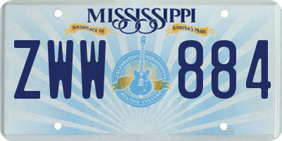 MS license plate ZWW884