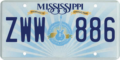 MS license plate ZWW886