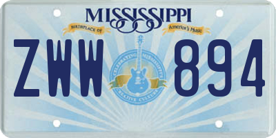 MS license plate ZWW894