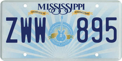 MS license plate ZWW895