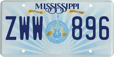 MS license plate ZWW896