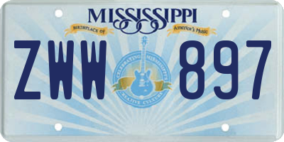 MS license plate ZWW897
