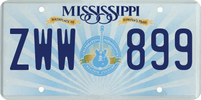 MS license plate ZWW899