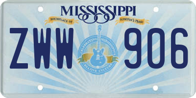 MS license plate ZWW906