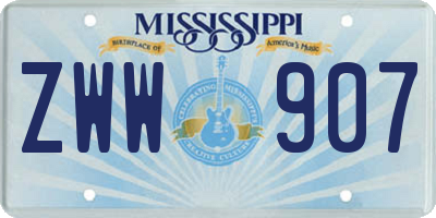 MS license plate ZWW907