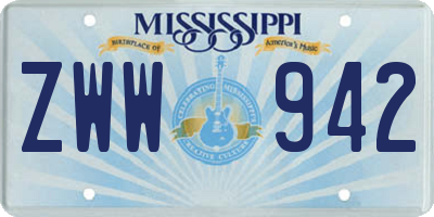 MS license plate ZWW942
