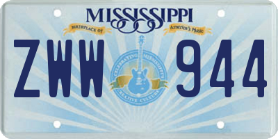 MS license plate ZWW944