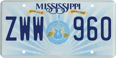 MS license plate ZWW960