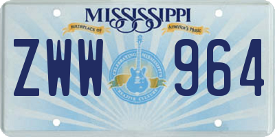 MS license plate ZWW964