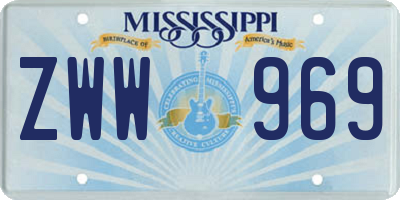 MS license plate ZWW969