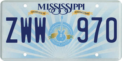 MS license plate ZWW970