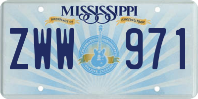 MS license plate ZWW971
