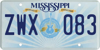 MS license plate ZWX083