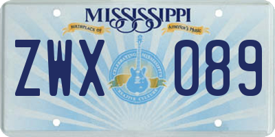 MS license plate ZWX089