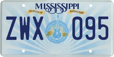 MS license plate ZWX095