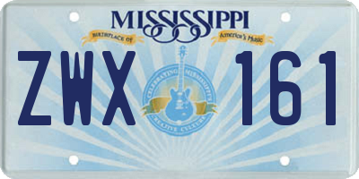 MS license plate ZWX161