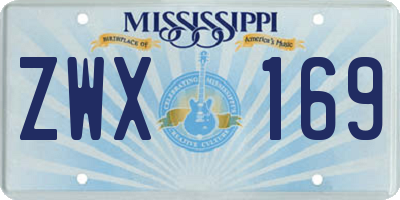 MS license plate ZWX169