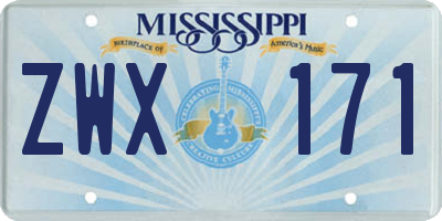 MS license plate ZWX171