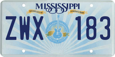 MS license plate ZWX183