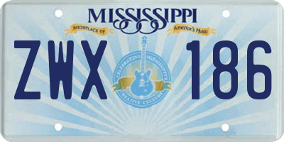 MS license plate ZWX186