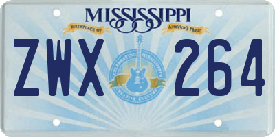MS license plate ZWX264