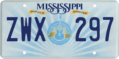 MS license plate ZWX297