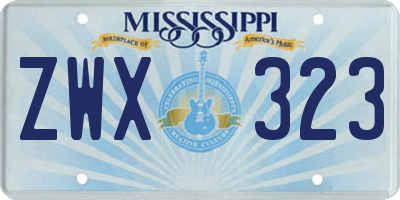 MS license plate ZWX323