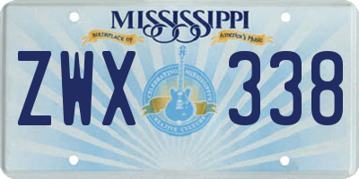 MS license plate ZWX338