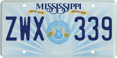 MS license plate ZWX339